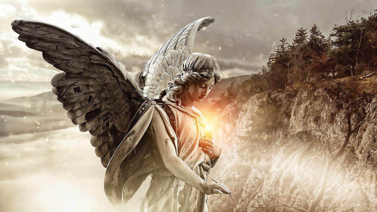 angel, nature, dark